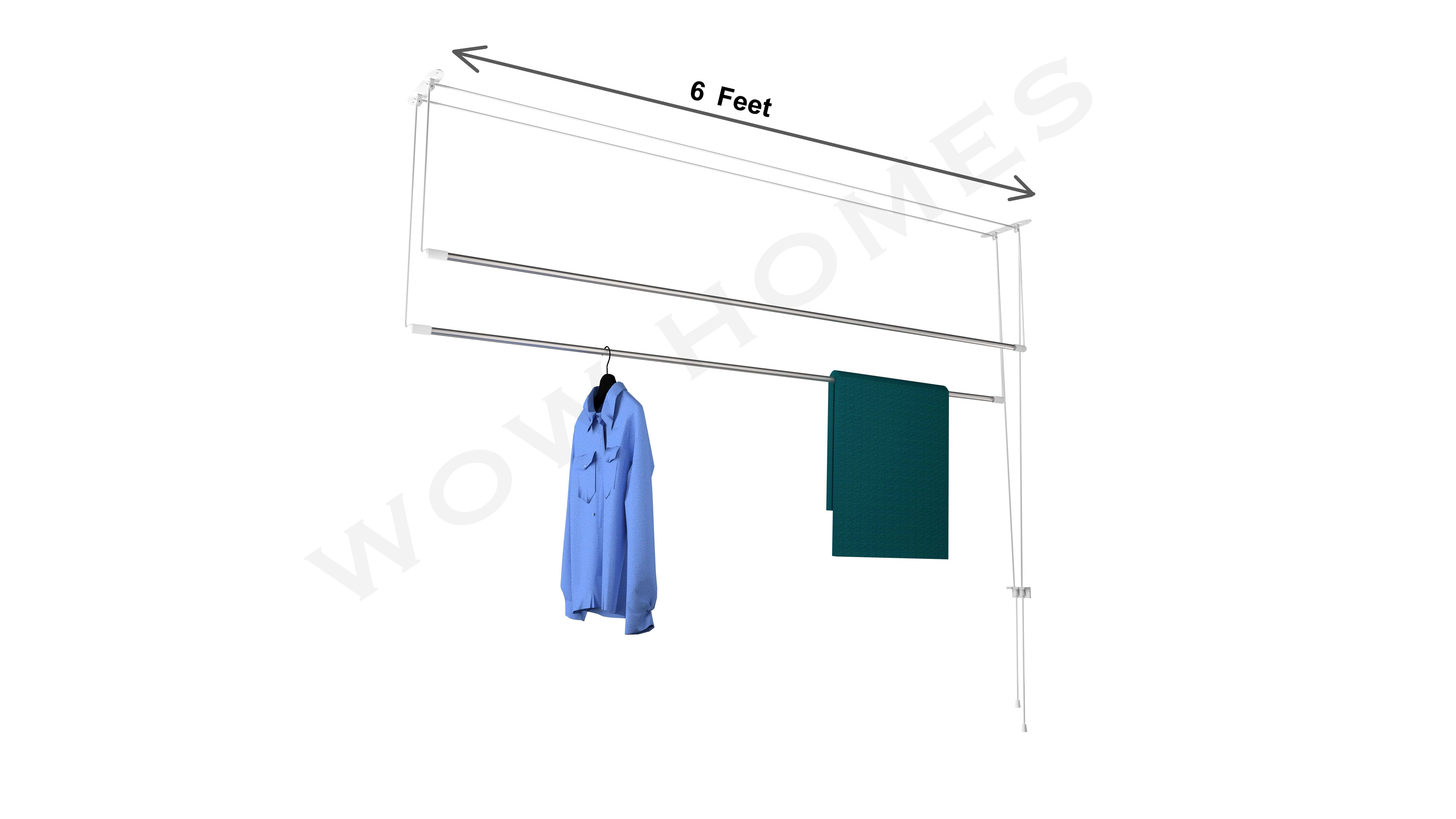 2 Pipes Ceiling Cloth drying rack